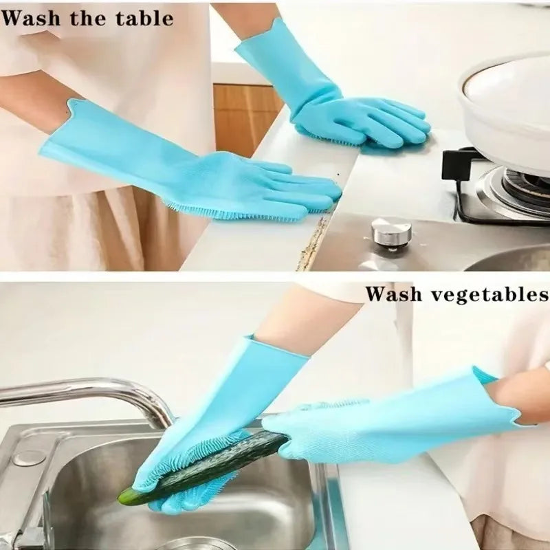 Pet Bathing Glove - Silicone Scrubber Mitt for Dogs & Cats, Massage & Deshedding, Waterproof, Bite-Resistant (Blue)