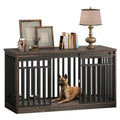 55" Extra Large Dog Crate Furniture Heavy Duty Metal Dog Kennel w/ Sliding Door