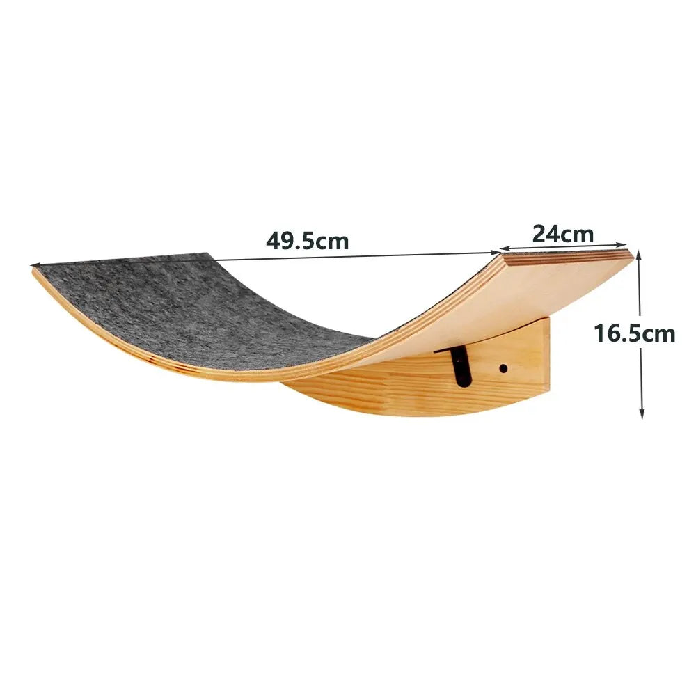 Wall Mounted Cat Tree Wooden Shelves Scratching Posts Cat tower Hammock