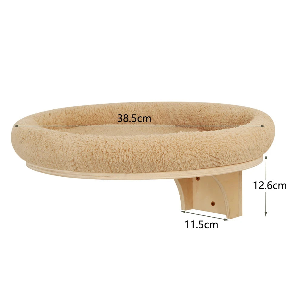 Wall Mounted Cat Tree Wooden Shelves Scratching Posts Cat tower Hammock