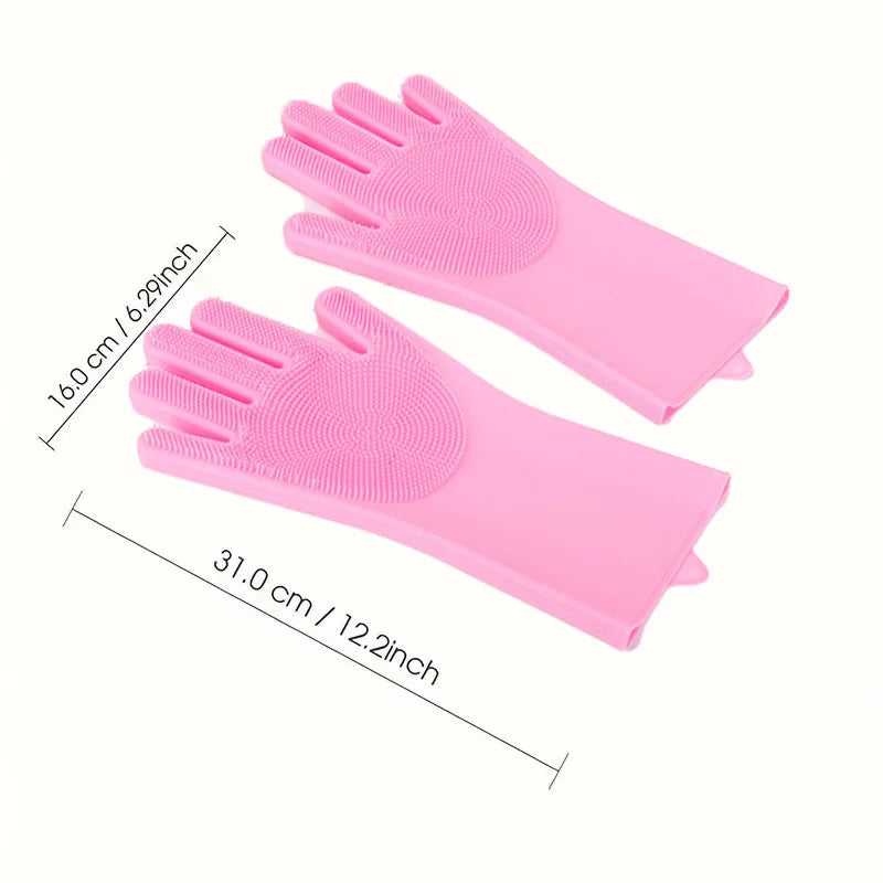 Pet Bathing Glove - Silicone Scrubber Mitt for Dogs & Cats, Massage & Deshedding, Waterproof, Bite-Resistant (Blue)