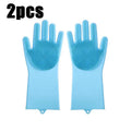 Pet Bathing Glove - Silicone Scrubber Mitt for Dogs & Cats, Massage & Deshedding, Waterproof, Bite-Resistant (Blue)
