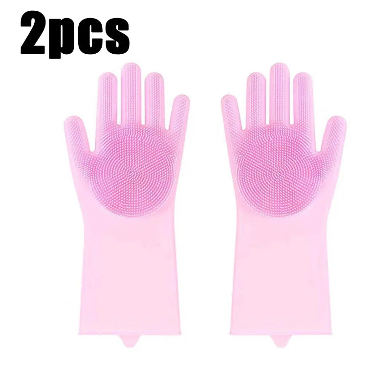 Pet Bathing Glove - Silicone Scrubber Mitt for Dogs & Cats, Massage & Deshedding, Waterproof, Bite-Resistant (Blue)