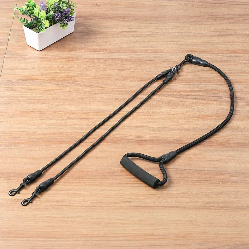 Pet Dog Leash Nylon Rope Double Dogs Leash 2 Way Coupler Walk Two and More