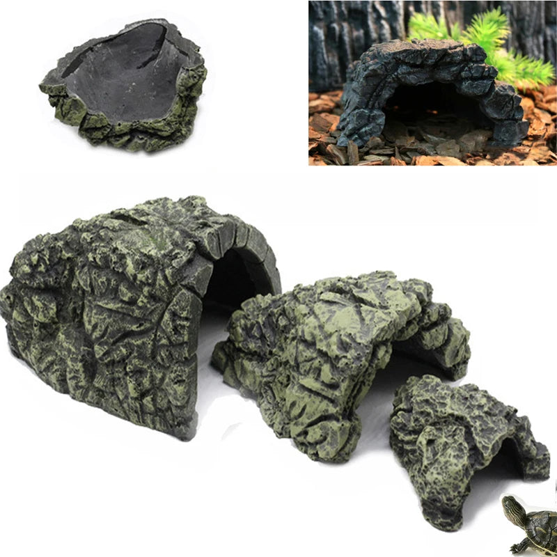 Reptile Hiding Cave Rest Cave Reptiles House Habitat Aquarium Landscaping Terrarium Decor