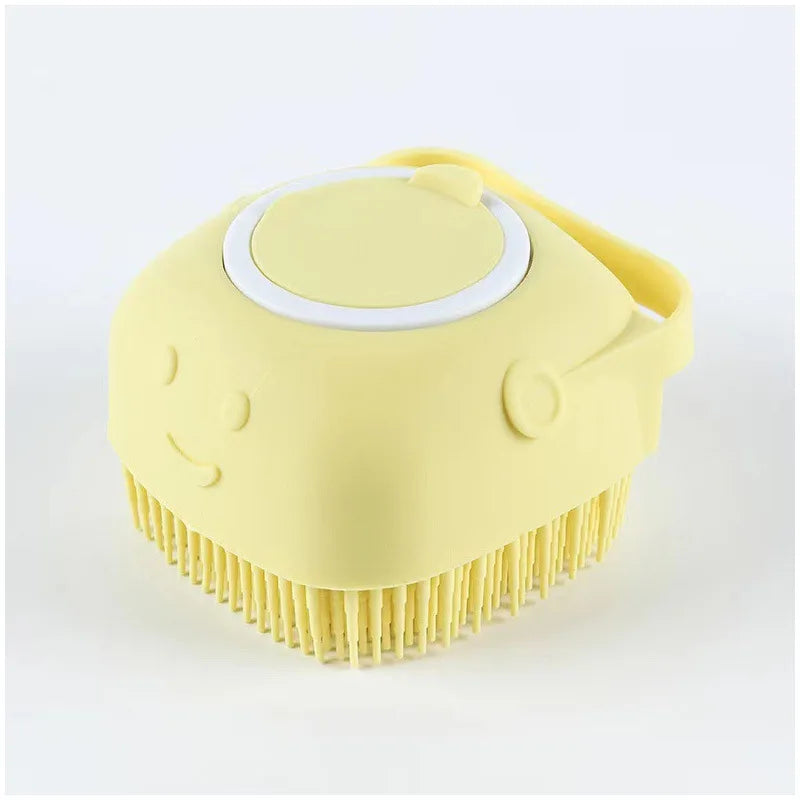 Puppy Big Dog Cat Bath Massage Gloves Brush Soft Safety Silicone