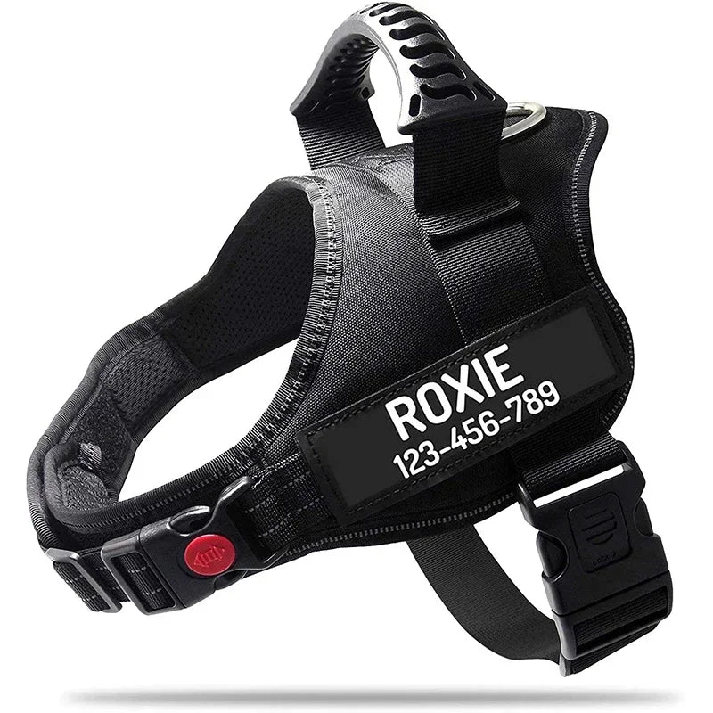 New Dog Harness High Quality Nylon Adjustable Custom ID Dog Name Small Large Dog Vest Harness