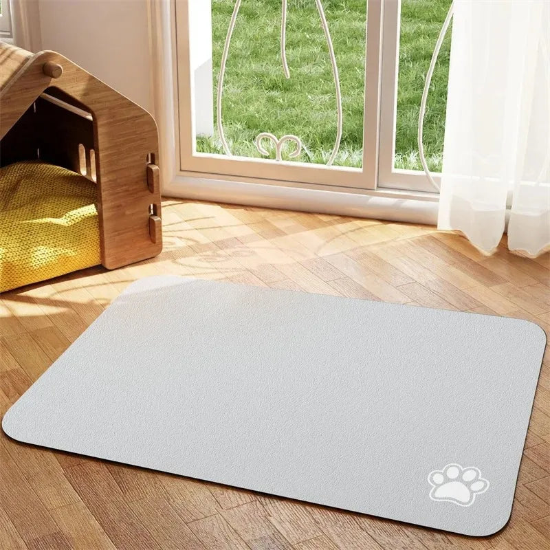 Pet Feeding Mat Absorbent Dog Cat Mat for Food and Water Easy to Clean Pet Placemats Quick Dry Mat for Messy Drinkers