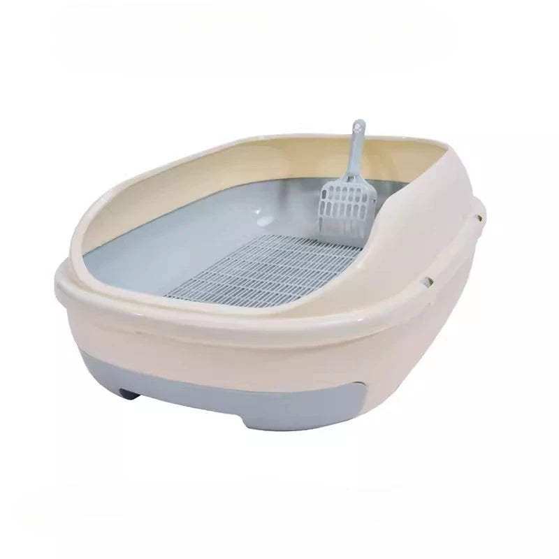 New Semi-closed Grid Drawer Double Cat Litter Pan Easy To Cleaning Extra Large Splash Proof for Pine Litter