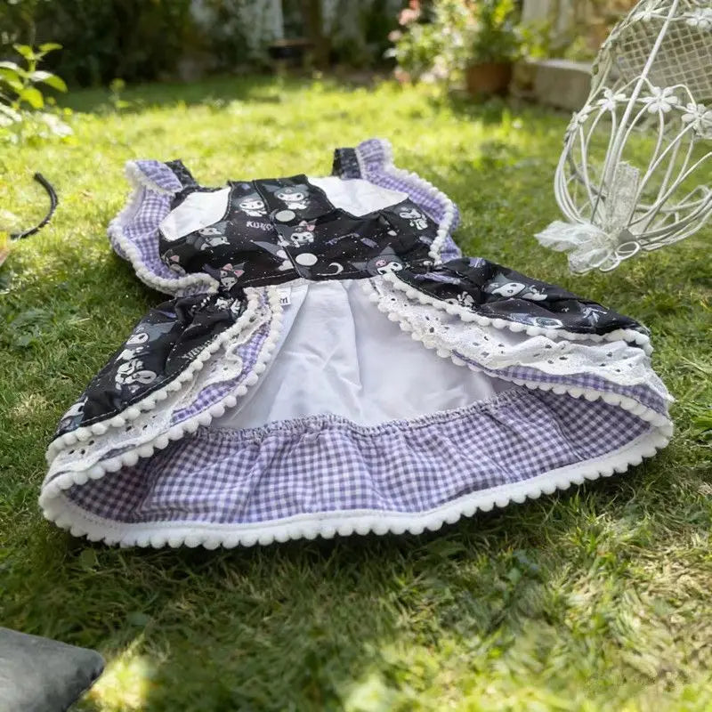 Cute Purple Princess Pet Dress, Breathable Spring Summer Dog Cat Clothes, Sundress for Small Dogs Puppy Kitten