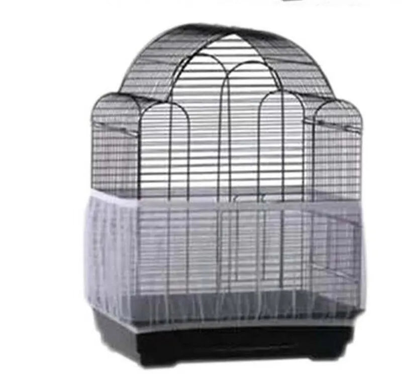 Bird Cage Easy Cleaning Covers Mesh Seed Catcher Guard Bird Cage Net Shell Skirt Dust-proof Airy Mesh Parrot Portable Cage