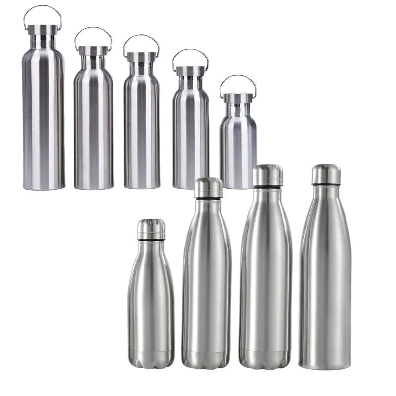 Stainless Steel Water Bottle 1 Liter Free Shipping, Drink Bottle for Sport Travel Cups,  500 750 1000ml Water Bottles