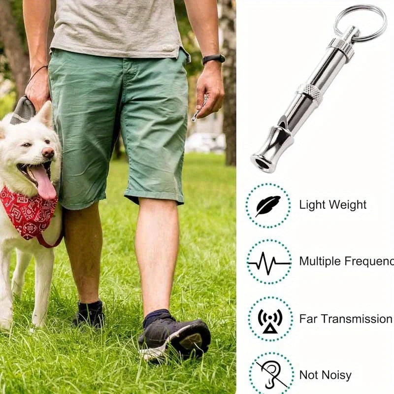 1/2Pcs Dog Whistle To Stop Barking, Adjustable Sound Pitch Dog Whistle With Keychain, Professional Recall Pet
