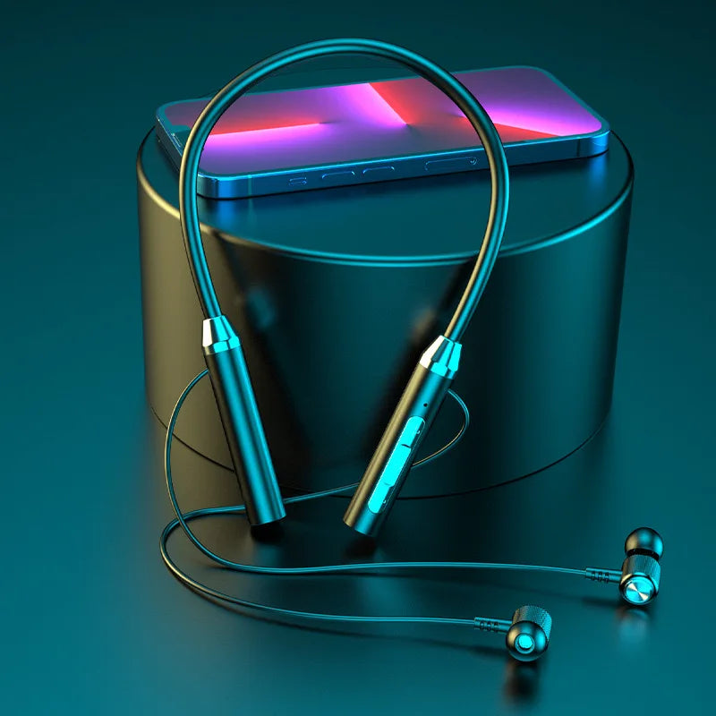 Wireless Bluetooth Earphones Neckband Headphones Gaming  Sports Headset  Waterproof Magnetic Earbud with LED Display