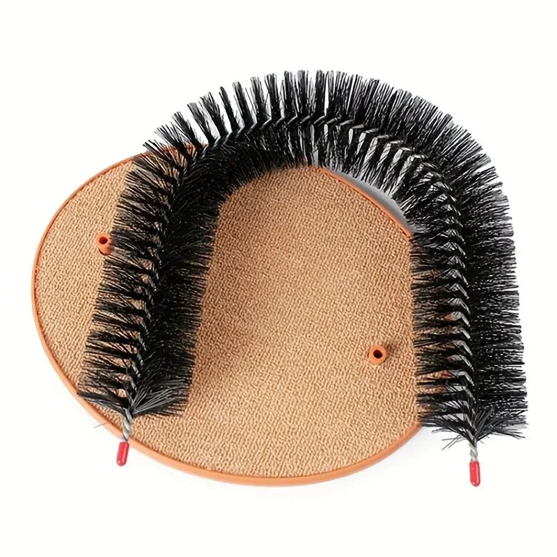 Cat Toy Arch Self Groom  Feline with A Massage Grooming Rubbing Brush with Scratching Pad