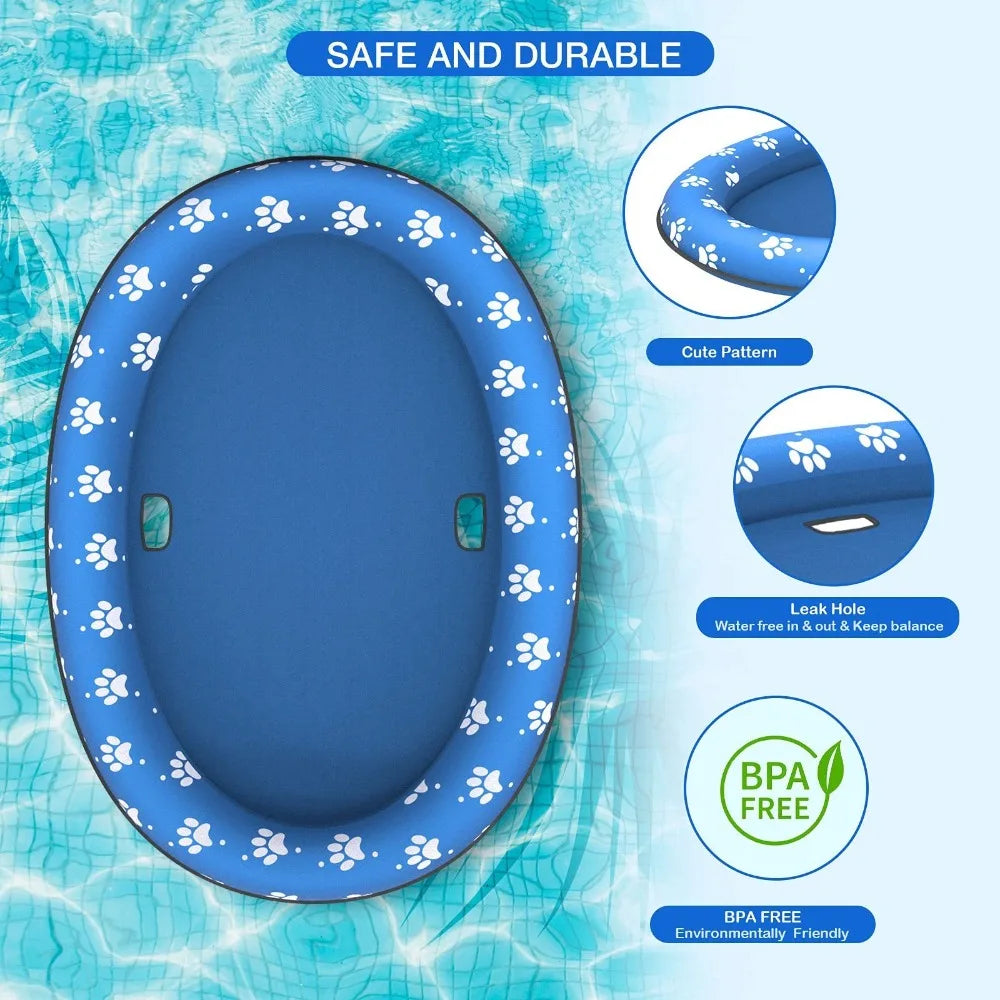 Water Toys Foldable Dog Swimming Float Soft PVC Pet Inflatable Raft Cooling Pet Dog Float Pool