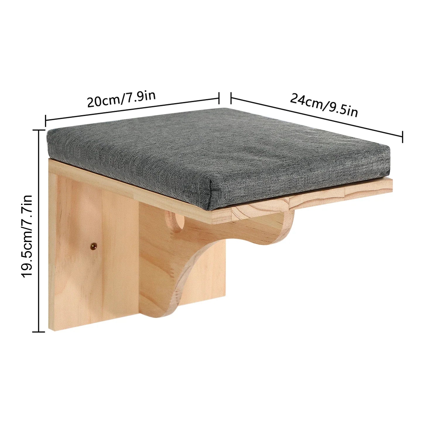 Wall Mounted Cat Tree Wooden Shelves Scratching Posts Cat tower Hammock