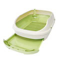 New Semi-closed Grid Drawer Double Cat Litter Pan Easy To Cleaning Extra Large Splash Proof for Pine Litter
