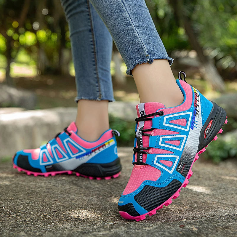Hiking Shoes Women's Outdoor Hiking Sports Shoes, Non-slip Shoes, Breathable Lace-up Climbing Shoes, Cycling
