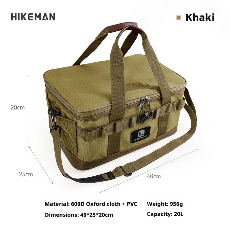 Hikeman Outdoor camping equipment storage bag large capacity portable, shockproof gas canisters cassette stoves and tools