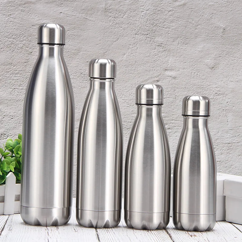 Stainless Steel Water Bottle 1 Liter Free Shipping, Drink Bottle for Sport Travel Cups,  500 750 1000ml Water Bottles