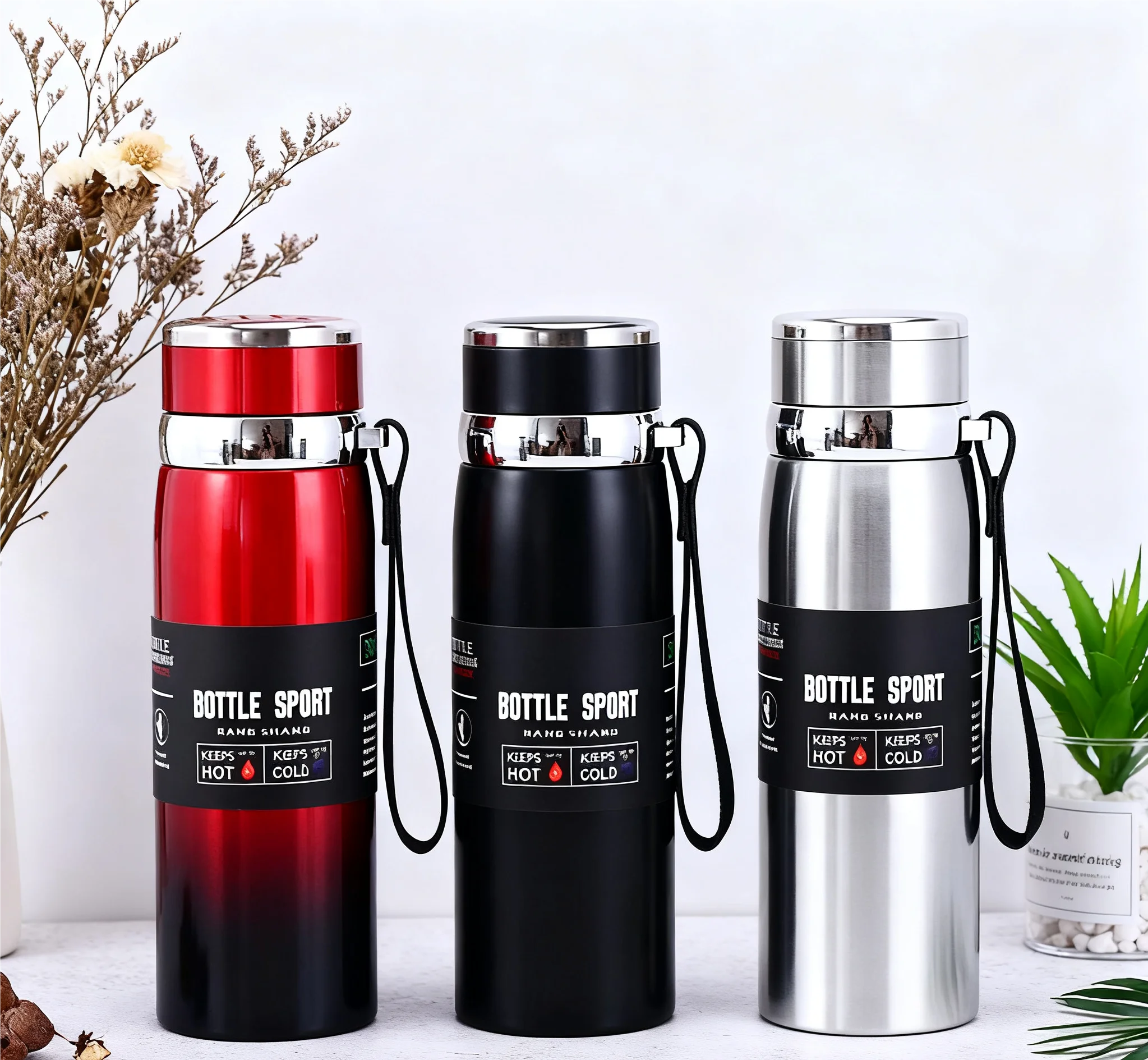 1L Thermal Water Bottle Keep Cold and Hot Water Tea Coffee Stainless Steel Thermos Bottle