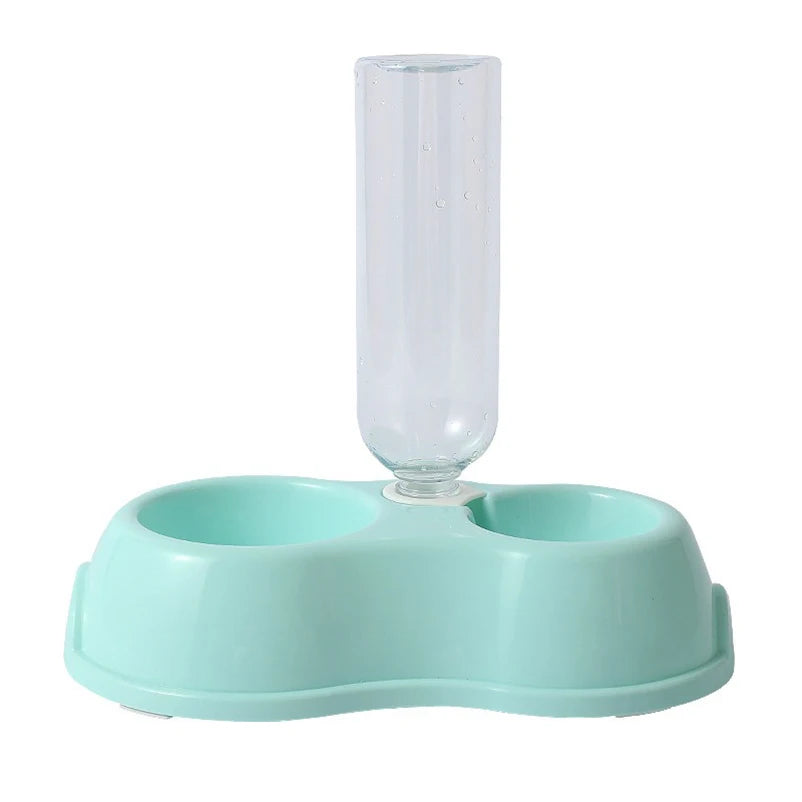 Pet Automatic Feeder Water Dispenser Dog Cat Food Bowl Raised Stand Double Dish Bowls for Cats Dogs
