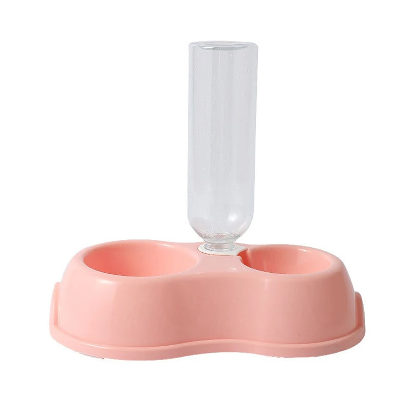 Pet Automatic Feeder Water Dispenser Dog Cat Food Bowl Raised Stand Double Dish Bowls for Cats Dogs