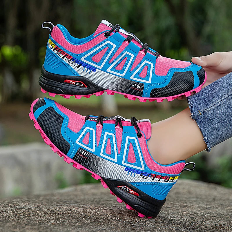 Hiking Shoes Women's Outdoor Hiking Sports Shoes, Non-slip Shoes, Breathable Lace-up Climbing Shoes, Cycling