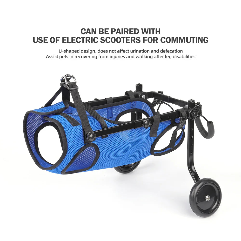 Disability dog travel assistive vehicle chest and back harness, dog rehabilitation exercise chest and back