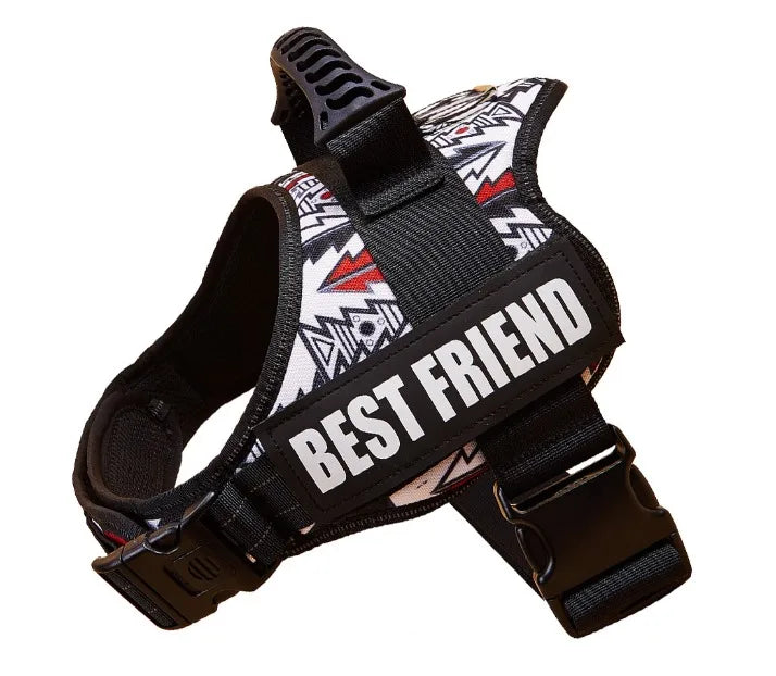 New Dog Harness High Quality Nylon Adjustable Custom ID Dog Name Small Large Dog Vest Harness