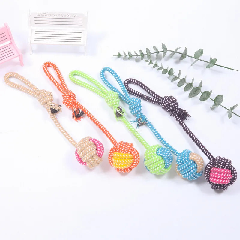 Interactive Cotton Rope Mini Toys Ball for Dogs Accessories Toothbrush Chew Toy for Large Small Dogs