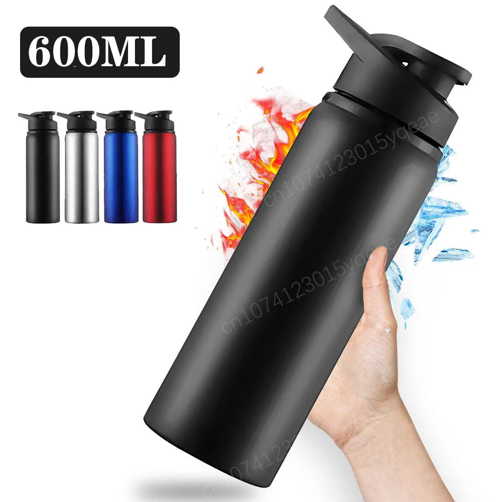 Metal Portable Water Bottle Leakproof Reusable Outdoor Sports Cup for Cycling Hiking Gym Travel