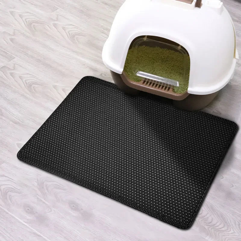 Cat Litter Mat With Gift Double Layer Waterproof Litter Box Mat Non-slip Sand Cat Pad Washable