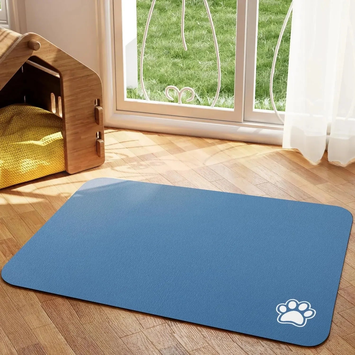 Pet Feeding Mat Absorbent Dog Cat Mat for Food and Water Easy to Clean Pet Placemats Quick Dry Mat for Messy Drinkers