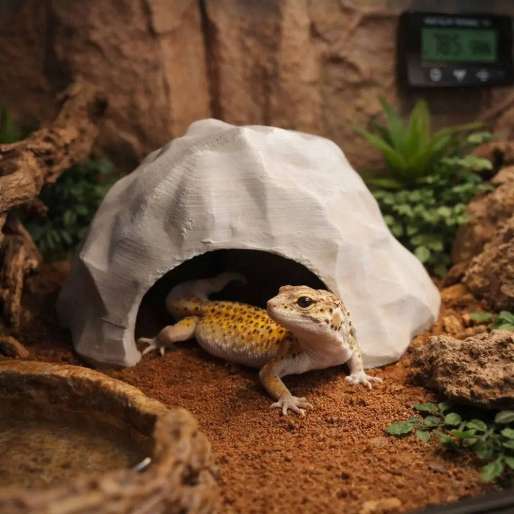 Safe Shelter Plastic 3D Printed Reptile Shelter Stable Artificial Reptile Habitat Realistic Hidden Cave Shelter