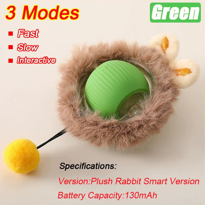 New Cat Interactive Ball Toy Automatic Rolling Ball Faux Tail Rechargeable Smart Pet Electric Toy Dog Cat Training