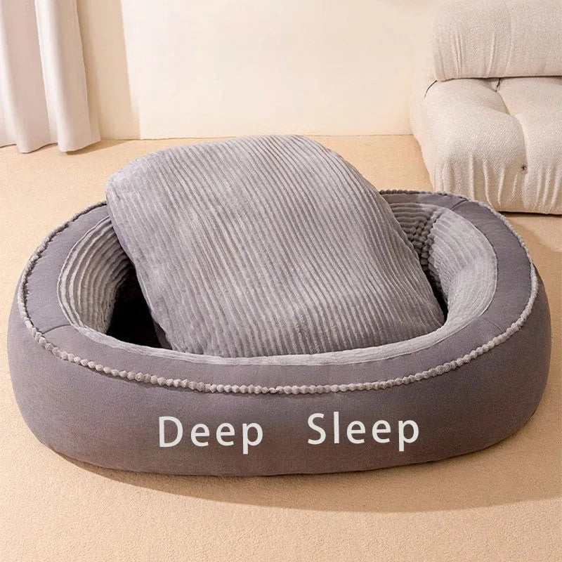 Pet Bed Comfortable Donut Round Soft Washable Dog Cat Cushion Bed Warm