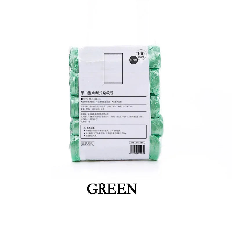 5 Rolls 1 pack 100Pcs Household Disposable Trash Pouch Garbage Bags  Waste Bag Plastic Bag
