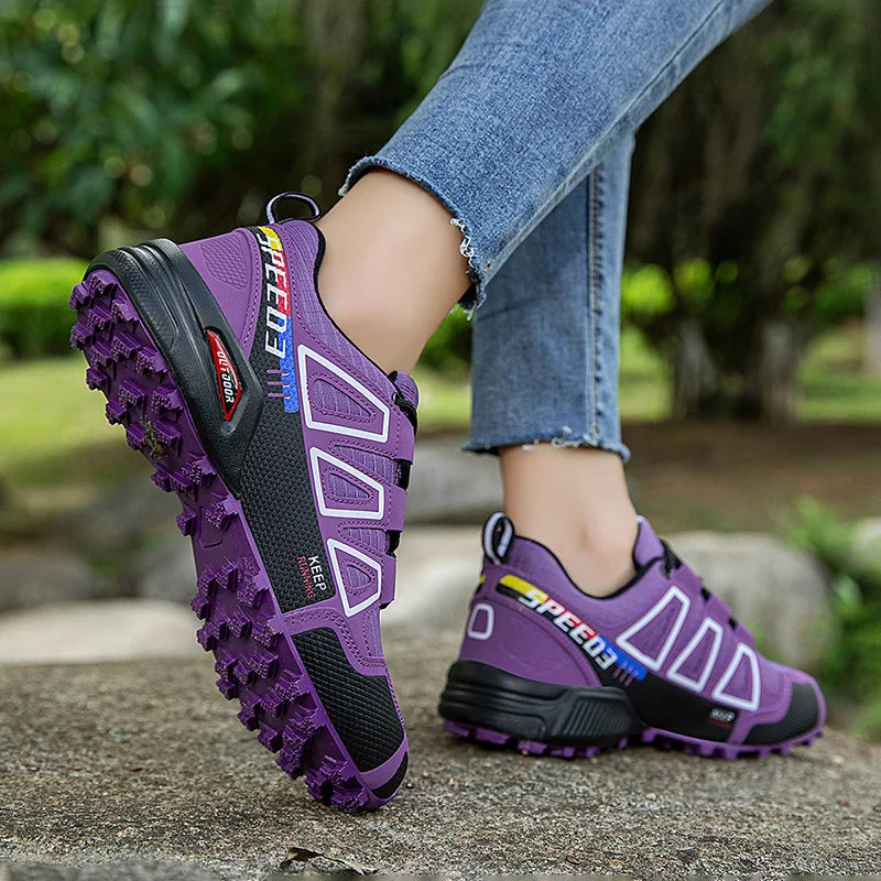 Hiking Shoes Women's Outdoor Hiking Sports Shoes, Non-slip Shoes, Breathable Lace-up Climbing Shoes, Cycling