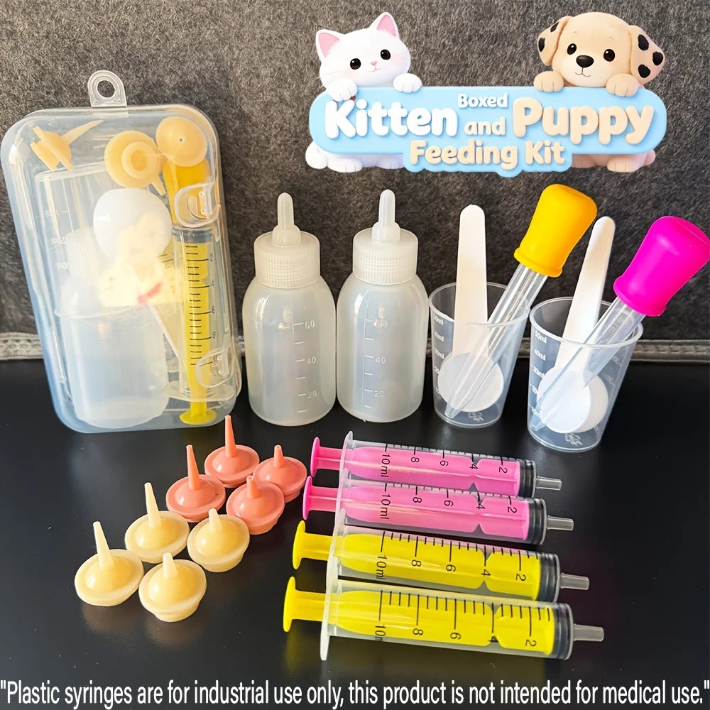 Small pet care set, with a variety of tools and clear scales; Multiple spare silicone heads are bite-resistant and durable.