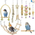 Colorful Bird Chewing Toys Set for Parrots Parakeets Shredding Hanging Foraging Toy with Rope Bungee