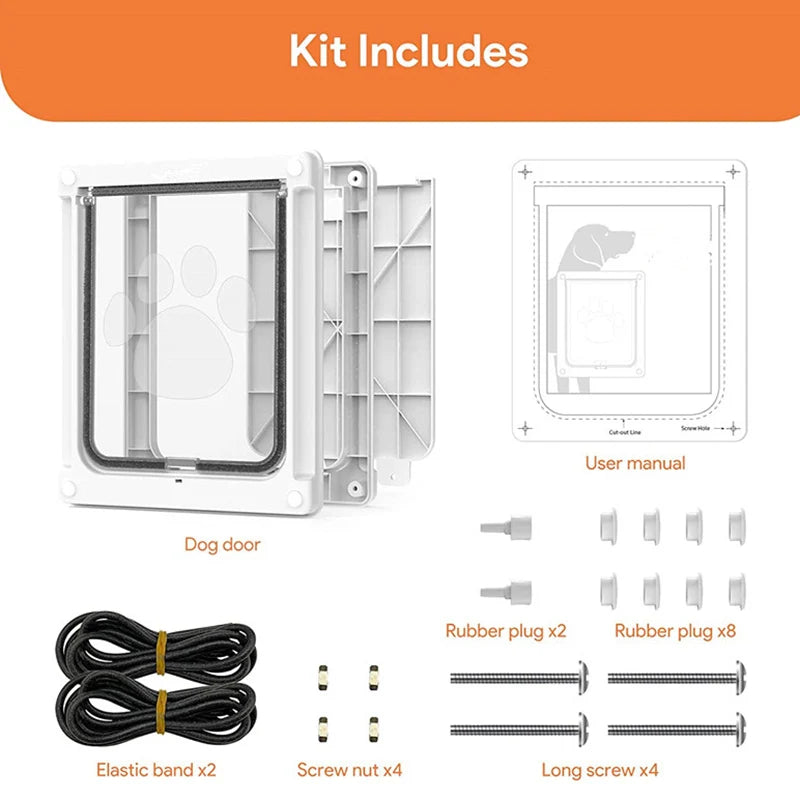 Strong Lockable Dog Door with Privacy Protection Flap Pet Dog Door For Big Small Dogs Pet Safety Doors Easy to Install
