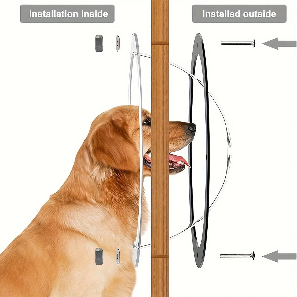 Pet Transparent Viewing Dome, Semi Circular Fence Window for Dogs and Cats, Outdoor Breathable Pet Access Door H0603