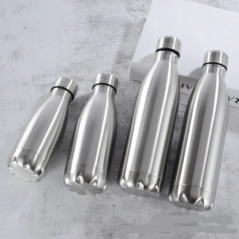 Stainless Steel Water Bottle 1 Liter Free Shipping, Drink Bottle for Sport Travel Cups,  500 750 1000ml Water Bottles