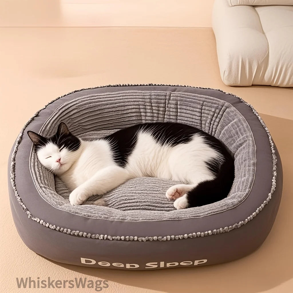 Pet Bed Comfortable Donut Round Soft Washable Dog Cat Cushion Bed Warm