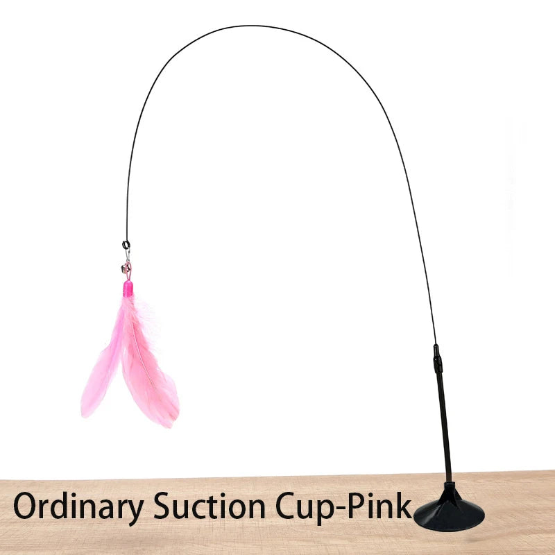 Interactive Cat Toy Handfree Cat Stick Kitten Teaser Wand Toy Suction Cup Feather Wand
Simulation Feather