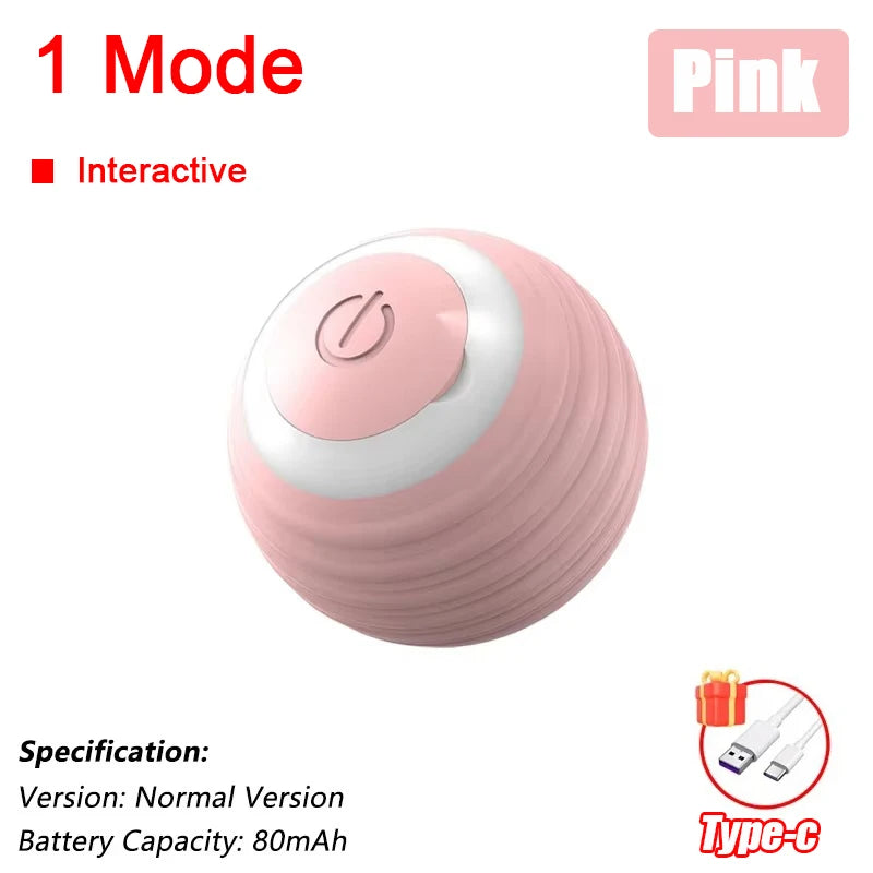 New Cat Interactive Ball Toy Automatic Rolling Ball Faux Tail Rechargeable Smart Pet Electric Toy Dog Cat Training