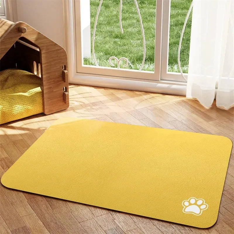 Pet Feeding Mat Absorbent Dog Cat Mat for Food and Water Easy to Clean Pet Placemats Quick Dry Mat for Messy Drinkers