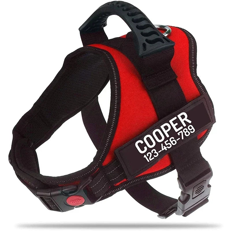 New Dog Harness High Quality Nylon Adjustable Custom ID Dog Name Small Large Dog Vest Harness
